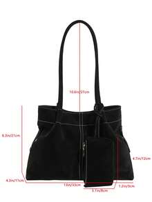 2026复古优雅多功能手提包，大容量休闲通勤轻便单肩腋下包，女士款 - 黑色 - 查看 3