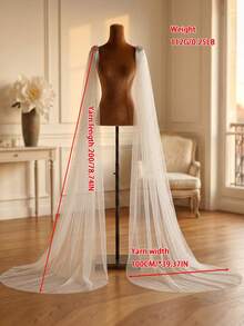 1对新娘翅膀头纱珍珠婚纱头纱可拆卸袖新娘肩部婚礼披肩新娘配饰女士披肩 - 彩色 - 查看 5