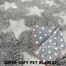 1pc Soft Dog Blanket, Warm Flannel Small/Medium Dog Blanket With Paw Print, Small/Medium Dog & Cat Flannel Blanket - Light Grey - View 5