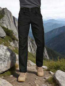 Men's Work Pants, Tear-Resistant, Waterproof, Hiking, Work Pants, Outdoor Multi-Pocket Military Tactical Pants (Without Belt)           Hiking Pants Men,Cargo Pants Men - màu đen - Xem 7
