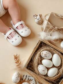 婴幼儿女童玛丽珍公主婚礼舞鞋，防滑学步鞋，复活节派对服装鞋 - 白色 - 查看 6