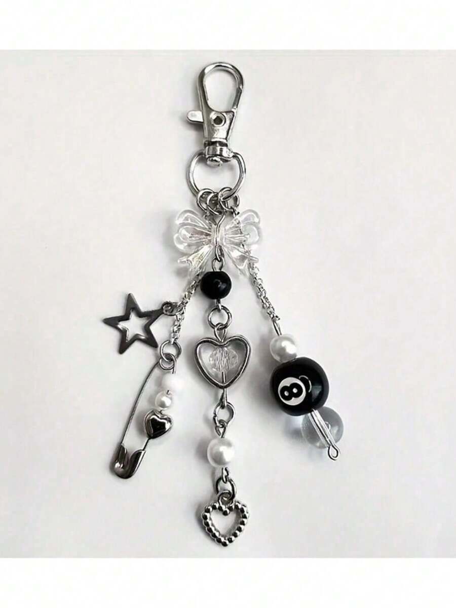 Llavero con cuentas de estilo punk - Accesorio de moda para mujer, decoración de coche, dije para bolso, gótico lindo Y2K - Multicolor - Ver 1