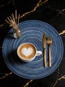 2 st/4 st/6 st 15-tums rund vävd bordsunderlägg, tvättbar halkfri värmebeständig bordsunderlägg, lämplig för hemmamåltider, högtidsfester, bröllop - Multifärgad - Visa 6