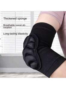 Manga de codo deportiva profesional y gruesa unisex, adecuada para voleibol, con almohadilla de compresión de espuma de soporte - Negro - Ver 10