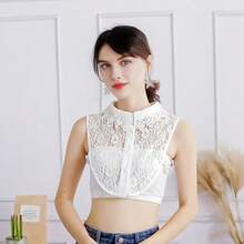 Elegant Lace Trim Detachable Collar, Versatile Lace Shirt Collar For Ladies - Multicolor - View 6