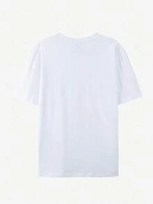 Disney Cars,Lightning McQueen,McQueen 95,Graphic Tee,Oversized T-Shirt,Beige T-Shirt,Crew Neck,Women's Top,Casual Wear,Spring Summer,Disney Co-Branded,Cartoon Print - 白色 - 查看 2