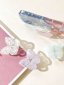 Aesthetic Butterfly Phone Case, Gradient Clear TPU Cover With Wavy Edge, Cute Y2K Bling Protective Shell For All Phones - Multicolor - View 4