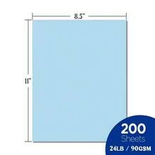 Color Copy Paper,Multi-Purpose Paper,Colored Printer Paper 8.5" X 11", 24 Lb / 90 GSM,Blue,200 Sheets (1 Reams),Made In USA - 藍色的 - 查看 3