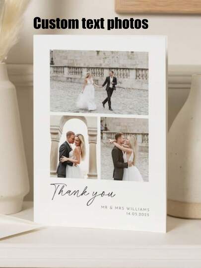 1/2/5/10/20/30/50pcs Customized Photo Wedding Cards (With Envelopes) / Personalized Wedding Announcement Cards / Wedding Date Postcards / Modern Wedding Invitations / Customized Engagement Party Invitations / Photo Cards