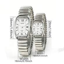 XAPWV Casual Elastic Couple Watches, Quartz Barrel-Shaped Roman Numeral Minimalist Fashion Wristwatches For Men And Women - Multicolor - View 5