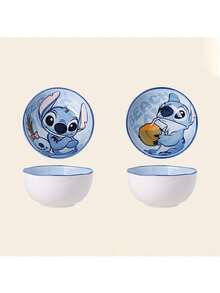 Disney 迪士尼史迪奇陶瓷饭碗卡通餐具套装，高品质礼盒包装，汤碗家用餐具套装 - 彩色 - 查看 8