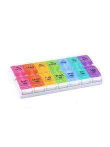 1pc 7-Day Pill Organizer Box, Moisture-Proof & Waterproof Medication/Vitamin/Capsule Storage Box, Suitable For Storing 1 Week's Worth Of Vitamins And Supplements, Ideal For Small Business Owners/Shops/Retailers, Convenient For Travel, Piano-Style 14-Compartment/7-Compartment Portable Pill Box - Multicolor - View 13