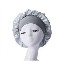 Luxury Satin Women's Printed Breathable Hair Hat, Elastic Elasticity And Zero Pressure Marks Design, Suitable For Night Hair Care, No Collapse Of Style, Home Beauty And Sleeping Tranquil Device. - A - View 4