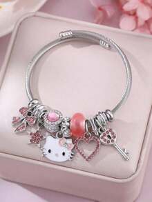 1件 SANRIO HELLO KITTY 系列可调节开口闺蜜手链 - 粉色 - 查看 7