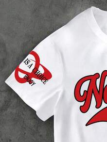 Tween Boy Letter Print Short Sleeve T-Shirt And Shorts Summer Outfit - White - View 5