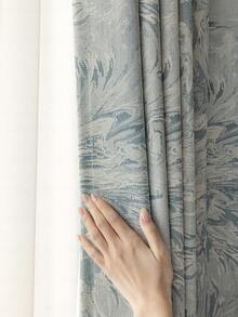 1pc Blackout Thermal Insulated Curtain Fabric - 99% UV-Resistant Polyester, Rod Pocket Hanging, Non-Bleachable Plain Weave, Bedroom Art Theme, Coated Blackout Thermal Insulation, Noise Reduction - Ideal For Bedroom, Farmhouse And School Deep Sleep (280g Fabric Weight) - Multicolor - View 6