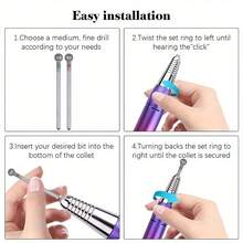1PC/2/4PCS 5mm Small Round Head Nail Drill Bits,Diamond Cuticle Clean Ball Head Nail Bits For Electric Cuticle Detail Rotary - Multicolor - View 3