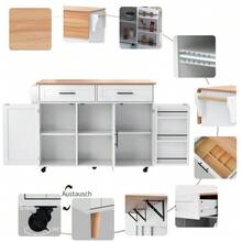 Mobile Storage Islands - White - View 5