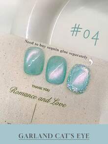 Mec 12ml 日本玻璃珠花环猫眼甲油胶，6 色春夏限量版闪光甲油胶，带有虹彩亮片勾勒效果，蓝粉紫三色可选，UV/LED 可卸除，防脱落，沙龙品质，打造可爱仙女风美甲 - 彩色 - 查看 18