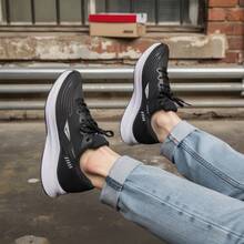 Women's Sneakers: Comfortable And Lightweight For Running And Gym - Black/White - View 7