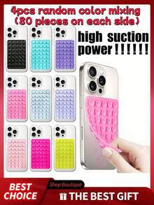 Double-Sided 80-Particle Silicone Suction Cup Phone Holder, Durable Adhesive Silicone Holder, Detachable Car Dashboard Lens, Reusable, Waterproof, Pressure-Reducing, Suitable For Selfies And Videos, Compatible With IPhone And Android. - Multicolor - View 10