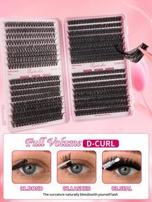 Bộ dụng cụ nối mi 640 món, bao gồm (30D+40D+50D+60D/50D+60D+80D+100D) trọn bộ mi giả, keo dán, nước tẩy trang và dụng cụ, dễ dàng tự làm nối mi chuyên nghiệp tại nhà - Sử dụng mi giả lông chồn, keo dán chắc chắn, nước tẩy trang và dụng cụ chính xác cho kết quả như ở salon, bộ dụng cụ nối mi tự làm hoàn chỉnh. - Nhiều màu - Xem 8