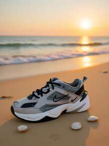 Nike 男子M2K TEKNO復古厚底耐磨運動訓練休閒鞋 - 灰色 - 查看 4