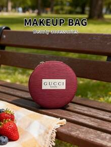 Encora 红色便携式化妆包、耳机零钱包、首饰收纳包 - Cucci-Bag-2 - 玫瑰紅 - 查看 6