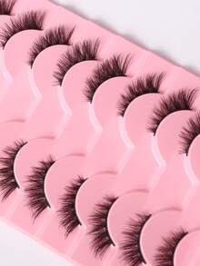 Half-Eye False Eyelashes, Eyelash Extension, Fox-Style False Eyelashes, Cat-Eye Style Eyelashes, Full Strip, Black Curled 3D False Eyelashes, C-Curl, Length 3-13mm Thick Style, Eyelashes Suitable For Daily Wear, Parties, Commuting, Travel, Party Queen - View 6