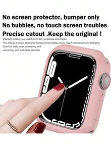1 pieza Funda protectora de TPU mate rosa y silicona a prueba de golpes compatible con IWatch de 38mm, 40mm, 41mm, 42mm, 44mm, 45mm, funda de reloj suave y de moda compatible con Apple Watch Series 9, 8, 7, 6, 5, 4, 3, 2, 1 y SE3, accesorios de funda de reloj, adecuado para uso diario, fiestas, negocios, excelentes regalos de Navidad, cumpleaños, regreso a la escuela y vacaciones para mujeres y hombres - Rosa - Ver 7