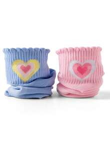 4 Pairs Heart Pattern Socks, Fashionable Cute Comfortable Versatile - Multicolor - View 4