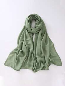 1pc Cotton Solid Color Scarf Shawl, Versatile Women's Beach Cover-Up, Lightweight & Soft, Classic Scarf/Shawl/Blanket, Large Size Suitable For Evening Dress Party, Travel, Office, Wedding - Multicolor - View 34