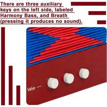 Shoze The Accordion With 10 Keys Is A Music Instrument Suitable For Beginners, Equipped With An Air Valve. It Is An Educational Instrument With A Lightweight And Portable Design, Making It Very Suitable For Early Music Education And Performance - 紅色 - 查看 2