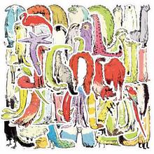 50pcs Elongated Animal Illustration Stickers Aesthetic Vibes For Journal, Phone Case, Tablet, Water Bottle, Desk, Helmet, Bike, Luggage, Waterproof Decals - Multicolor - View 9