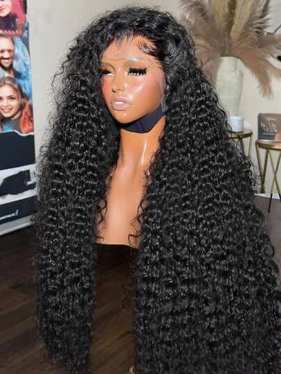 GABRIELLE Pelucas de cabello humano con ondas profundas y encaje frontal, de densidad 250 %, prearrancadas, transparentes, de 13x6, 13x4, con rizos profundos para mujer, listas para usar, de 5x5, 6x4, 9x6, listas para usar, sin pegamento, precortadas, con rizos, cabello brasileño, pelucas de rizos profundos para mujer, nudos decolorados, color natural, línea de cabello natural, peluca de cabello humano con corte pixie corto de 13x1