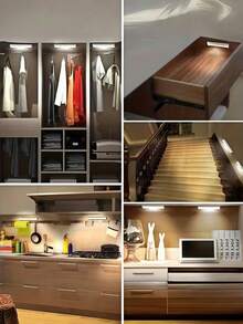 Luz de gabinete con sensor magnético recargable por USB, disponible en blanco y luz cálida, adecuada para cocina, armario, estantería, debajo del gabinete, luz nocturna, dormitorio, pasillo, caravana y otras iluminaciones - Estrella - Ver 5