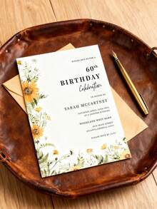 Customized Eucalyptus Floral Wedding Paper Invitation, Minimalist Greenery Design, Personalized With Names And Details, Elegant Wedding Keepsake - Multicolor - View 7