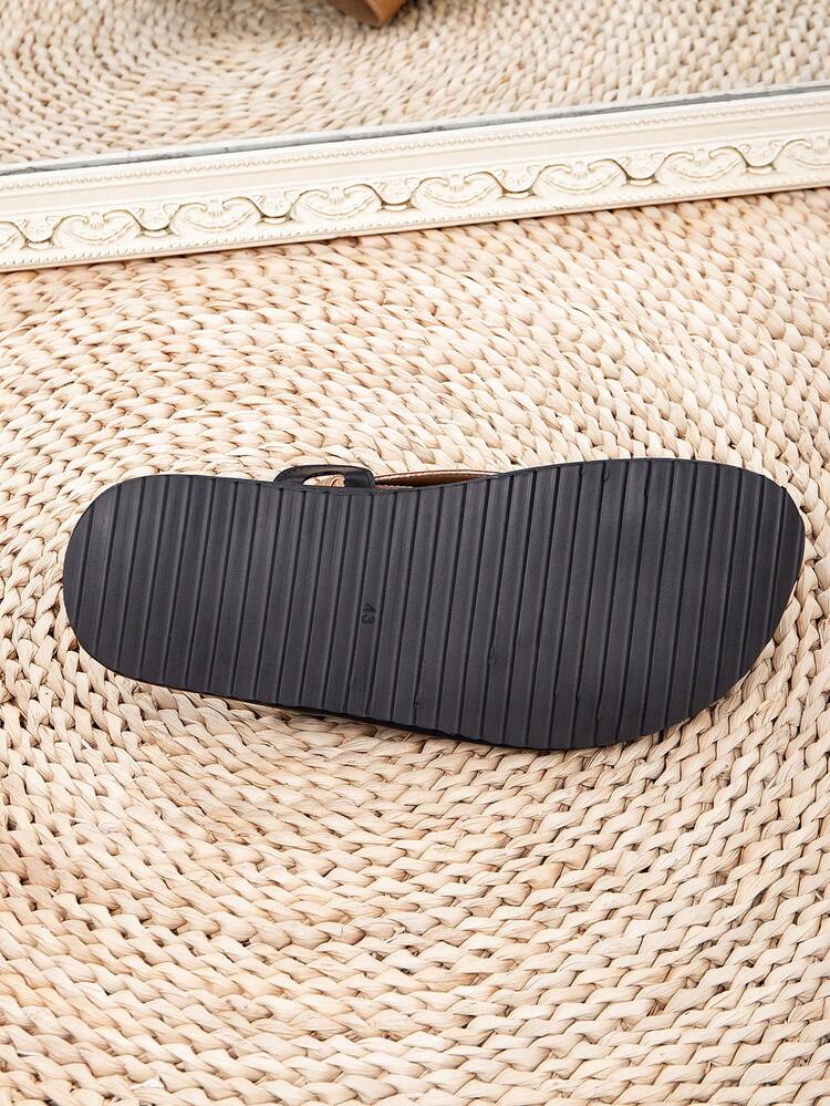 男士平底舒适阿拉伯刺绣拖鞋，中东风格凉拖，多色鞋 - 黑卡其色 - 查看 5