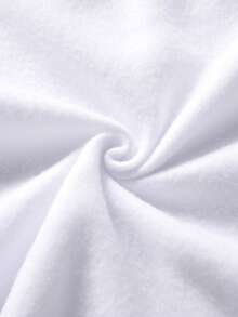 Heart & Letter Graphic Kangaroo Pocket Drawstring Hoodie - White - View 8