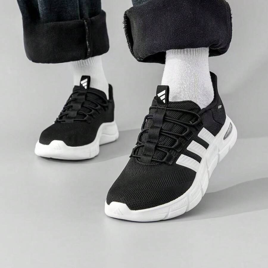 Adidas Walking Shoes, Unisex Slip-On Style, New Spring 2026 Casual Commuter Shoes. - Black/White - View 1