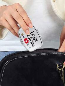 药丸图案药盒，药丸字母图案，便携式药品收纳盒，迷你金属收纳盒，便携式珠宝药盒，个性化创意礼物，领结，护士帽，药瓶图案，适合旅行、户外活动、放入包袋、口袋，可用作婚礼礼物、礼品和接待装饰，独特的装饰旅行收纳盒设计，母亲节礼物，送给朋友的礼物，护士礼物 - 彩色 - 查看 4