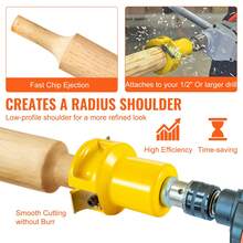 Tenon Cutter, 1.5" / 38 Mm Diameter, With Dual Curved Blades & Button Screws Home Master Kit, Premium Aluminum & Steel Log Furniture Cutter, Commercial Woodworking Tool For Home Beginner DIY - 1.5" / 38 Mm, Curved Blades - View 6