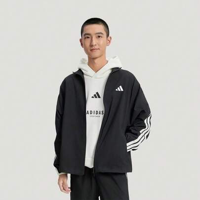 Adidas 男士 ST 3ST 牛仔 J 夹克，梭织连帽外套 KR2548