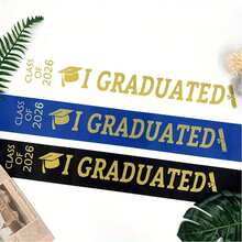 1pc Class Of 2026 Graduation Sash, "I GRADUATED" School Party/Celebration Ceremony Accessory, Photo Prop,Graduaion Gifts - Multicolor - View 9