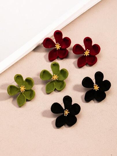 1 Pair Vintage French Floral Design Exaggerated Luxury Elegant Earrings