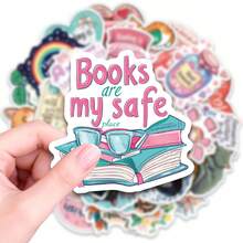 50张可爱熊猫阅读贴纸，睡前阅读爱好者贴纸，防水乙烯基贴纸，适用于水瓶、笔记本电脑、日记本、笔记本、书签等，是书虫、阅读爱好者、学生、教师、读书俱乐部成员的理想之选，也可用于装饰文具、背包、手机壳和日常用品，趣味十足的设计表达对阅读的热爱，是为您的阅读角、办公用品增添趣味的理想之选，也是送给其他爱书之人的绝佳礼物。 - 彩色 - 查看 4