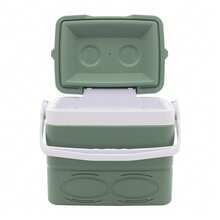ZHFEISY Ice Chest Box Portable Ice Chest Hard Cooler Box Lightweight Small Proof Ice Lunch Box With Handle Outdoor Ice Pack For Travel, Camping, Shopping - 綠色 - 查看 6