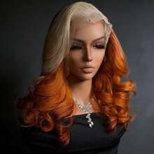 Highlight Ginger Orange Quality Body Wave Glueless Wigs Human Hair With Baby Hair 13x4 HD Transparent Lace Front Wigs Human Hair 250 Density Natural Loose Wave Lace Frontal Wig For Women Natural And Lifelike - 高光薑橙 - 查看 3