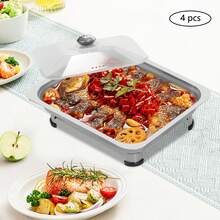 OUKANING 4PCS Buffet Dish Trays, Food Plate Server, Chafing Dish Serving Tray - 1 - 查看 5