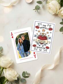Custom Photo Playing Cards,Customize Photo And Text,Personalized Playing Cards With Your Design,Custom Printed Card Deck,Wedding Playing Cards,Unique Gift,Wedding Anniversary Engagement Gift For Couples,Valentines - Multicolor - View 5